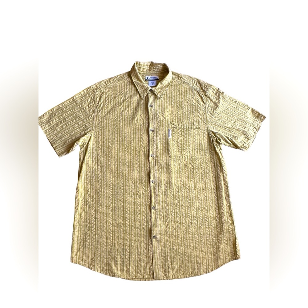 Columbia XCO Shirt Mens Size 2XL Green Hawaiian Button Down‎ Short Sleeve Rare